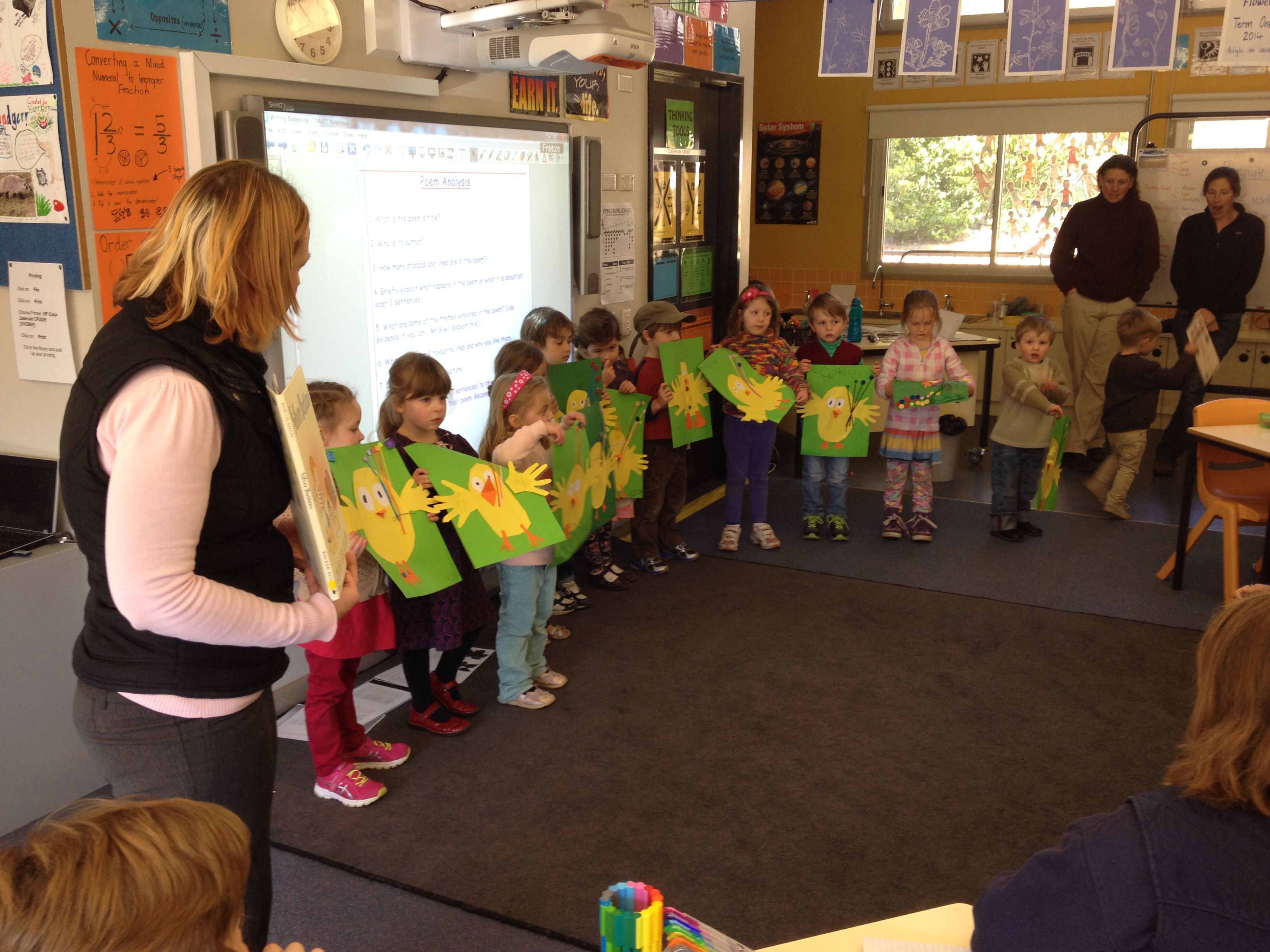 Little Bookworms presenting their work